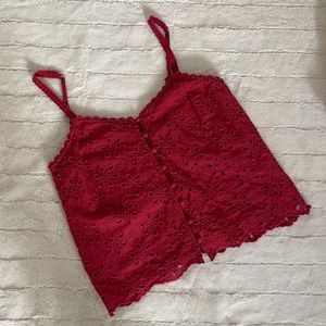 Abercrombie & Fitch Cropped Eyelet Cami